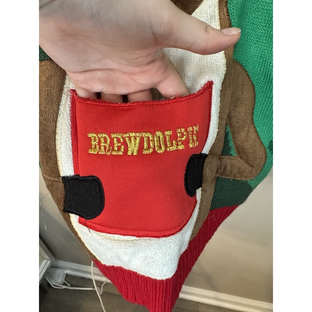 Ugly Christmas Sweater Small Camo Blizzard Bay Santas Drinking Brewdolph NWT - Picture 4 of 15
